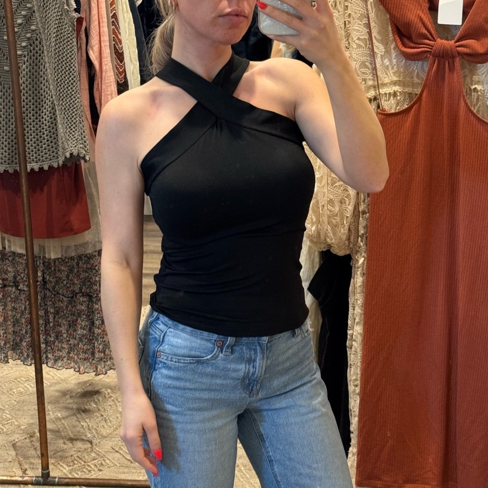 Elegant Black Halter Top